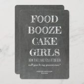 Chalkboard GROOMSMAN /花婿介添人おもしろい案 招待状 (正面/裏面)