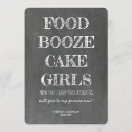 Chalkboard GROOMSMAN /花婿介添人おもしろい案 招待状