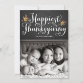 Chalkboard Happelest Thanglsgiving素朴写真 シーズンカード (正面)