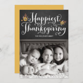 Chalkboard Happelest Thanglsgiving素朴写真 シーズンカード (正面/裏面)