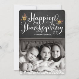 Chalkboard Happelest Thanglsgiving素朴写真 シーズンカード