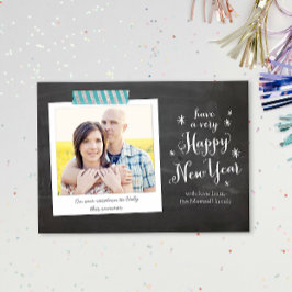 Chalkboard Happy New Yearフォトカード シーズンカード