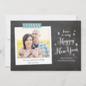 Chalkboard Happy New Yearフォトカード シーズンカード (正面)