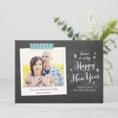 Chalkboard Happy New Yearフォトカード シーズンカード (スタンド正面)