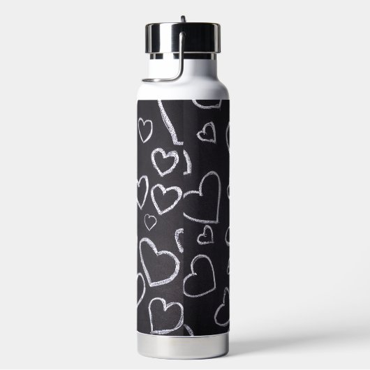 Chalkboard Heart Pattern ウォーターボトル (右面)