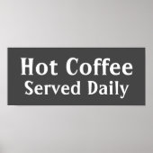 Chalkboard Hot Coffee Sign Poster ポスター (正面)
