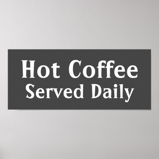 Chalkboard Hot Coffee Sign Poster ポスター (正面)