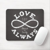 Chalkboard Infinity 結婚 Loveの日付と名前 マウスパッド (マウス)