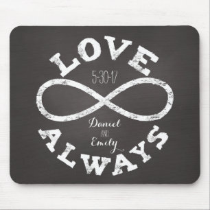 Chalkboard Infinity 結婚 Loveの日付と名前 マウスパッド