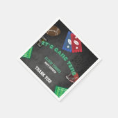 Chalkboard It's Game Time Football Baby Shower スタンダードカクテルナプキン (角)