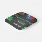 Chalkboard It's Game Time Football Baby Shower ペーパープレート (傾斜あり)