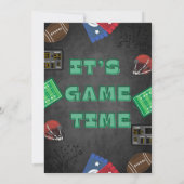 Chalkboard It's Game Time Football Baby Shower 招待状 (裏面)