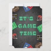 Chalkboard It's Game Time Football Baby Shower 招待状 (裏面)