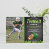 Chalkboard Kids Football Birthday Party写真 招待状 (スタンド正面)