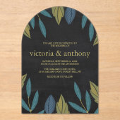 Chalkboard Leaf Wedding アクリル招待状 (正面)