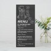 Chalkboard Leprechaun、セントパトリックのデイメニューカード メニュー (スタンド正面)