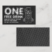 Chalkboard Leprechaun、セントパトリックの日チケット 名刺 (正面/裏面)