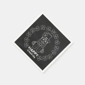 Chalkboard Leprechaun、セントパトリックの日パーティー スタンダードカクテルナプキン (角)