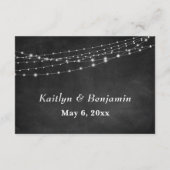 Chalkboard & Light Strings結婚の詳細 エンクロージャーカード (裏面)