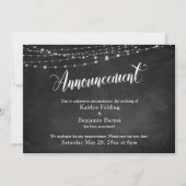 Chalkboard & Lightsが発表を結婚延期 招待状 (正面)