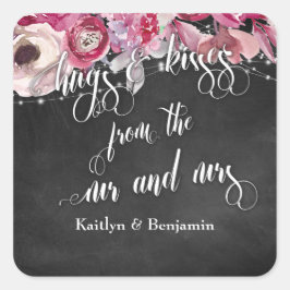 Chalkboard Lightsフラワーハグ&キスfrom Us スクエアシール