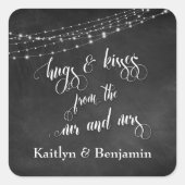 Chalkboard Lights氏とMrsのハグ&キス スクエアシール (正面)