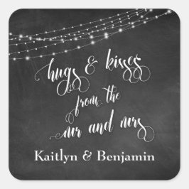Chalkboard Lights氏とMrsのハグ&キス スクエアシール