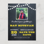 Chalkboard Lights金ゴールドバルミツワー撮救影日 案内ポストカード (正面)