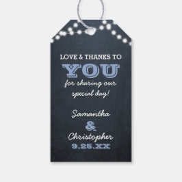Chalkboard Lights Blue結婚's Thank You Giftラベル ギフトタグ