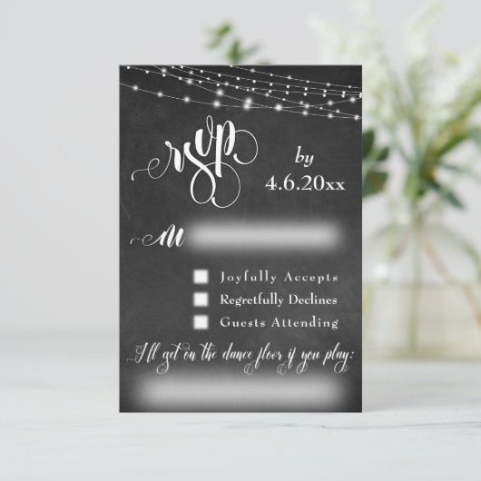 Chalkboard, Lights & Script RSVPとSong Request 出欠カード (スタンド正面)