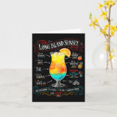 Chalkboard Long Island Sunset tail Recipe Trocal カード (黄色い花)