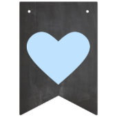 Chalkboard Lookでハート付きベビーシャワー バンティングフラッグ (第1の旗)