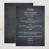 Chalkboard Lookの結婚メニューカード メニュー (正面/裏面)