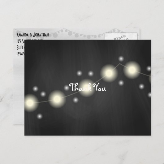 Chalkboard Mason Jarのラ結婚イトありがとう ポストカード (正面/裏面)