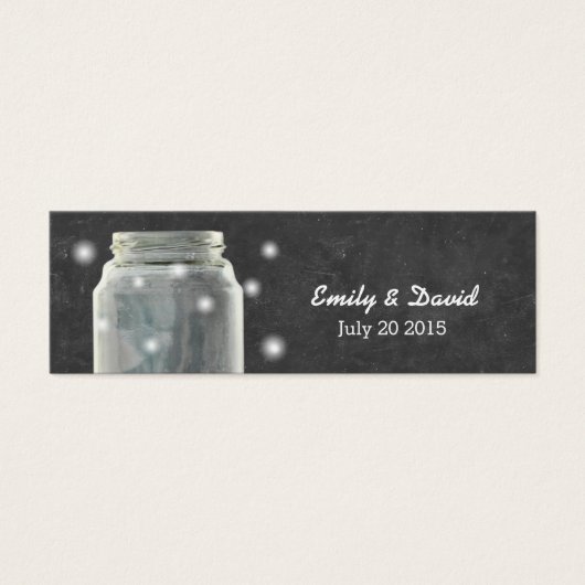 Chalkboard Mason Jarの結婚Webサイト挿入カード (正面)