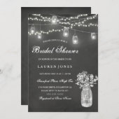 Chalkboard Mason Jarブライダルシャワー招待 招待状 (正面/裏面)