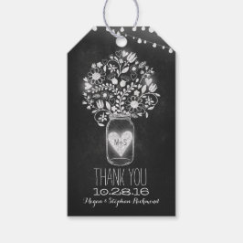 Chalkboard Mason Jar結婚's Thank You ギフトタグ