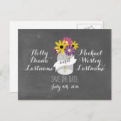 Chalkboard Mason Jar花救日葉書 案内ポストカード (正面/裏面)