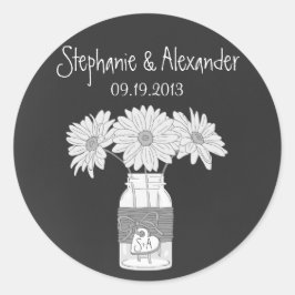 Chalkboard Mason Jar パーソナライズされた Favy Stickers ラウンドシール