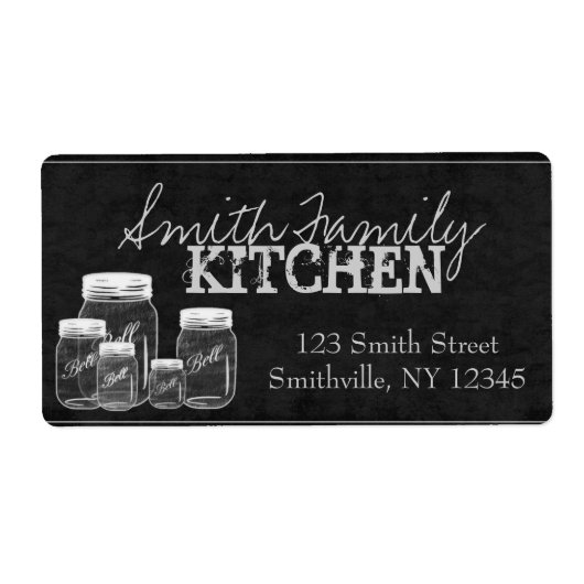 Chalkboard Mason Jars Large Labels ラベル (正面)