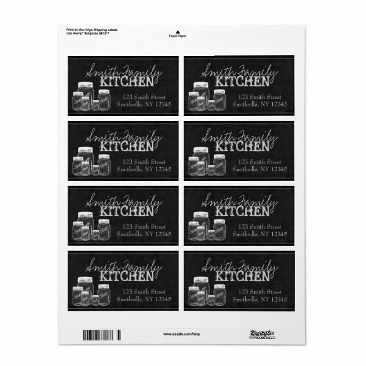 Chalkboard Mason Jars Large Labels ラベル (フルシート)