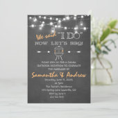 Chalkboard Mason Jars String Lights I DO BBQ 招待状 (スタンド正面)