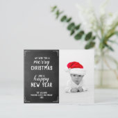 Chalkboard Merry Christmas New Year Holiday Photo ポストカード (スタンド正面)