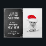 Chalkboard Merry Christmas New Year Holiday Photo ポストカード<br><div class="desc">Chalkboard Merry Christmas and Happy New Year Photo Holidayデザインテンプレートは、あなた自身の詳細を追加する準備ができている。写真はホルダーのみであり、お好みの写真に置き換える必要がある。テンプレートもしの最後で文字の色やフォントをクリック更に変更したい。</div>