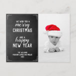 Chalkboard Merry Christmas New Year Holiday Photo ポストカード<br><div class="desc">Chalkboard Merry Christmas and Happy New Year Photo Holidayデザインテンプレートは、あなた自身の詳細を追加する準備ができている。写真はホルダーのみであり、お好みの写真に置き換える必要がある。テンプレートもしの最後で文字の色やフォントをクリック更に変更したい。</div>