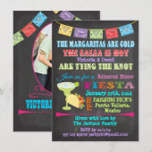 Chalkboard Mexican Fiesta写真バック 招待状 (正面/裏面)
