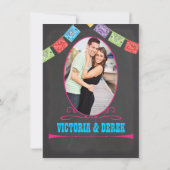Chalkboard Mexican Fiesta写真バック 招待状 (裏面)
