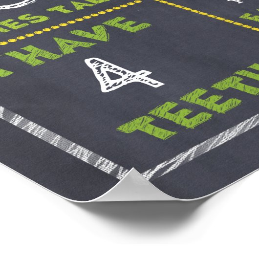 Chalkboard Monkey Milestones 1st Birthday Poster ポスター (角)