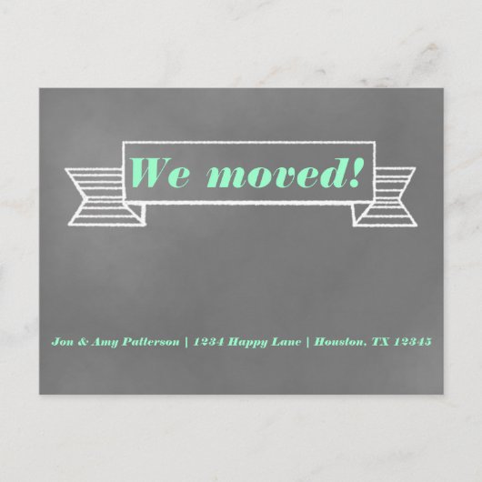 Chalkboard Moving Announcementはがき 案内ポストカード (正面)