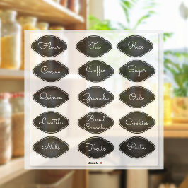 Chalkboard Ovalファンシーパントリーラベル シール